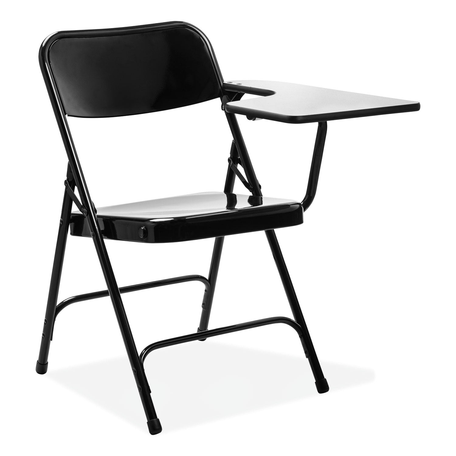 5200 Series Left-Side Tablet-Arm Folding Chair, Supports 480 lb, 17.25" Seat Height, Black, 2/Carton, Ships in 1-3 Bus Days