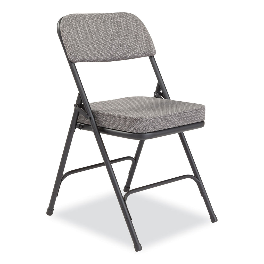 3200 Series Fabric Dual-Hinge Folding Chair, Supports 300 lb, Charcoal Seat/Back, Black Base, 2/CT, Ships in 1-3 Bus Days