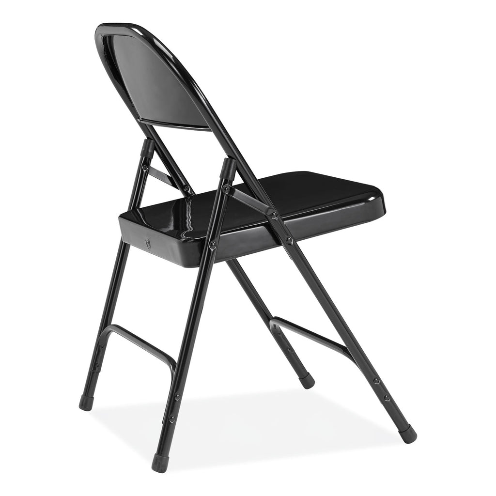 50 Series All-Steel Folding Chair, Supports 500 lb, 16.75" Seat Height, Black Seat/Back/Base, 4/CT,Ships in 1-3 Business Days