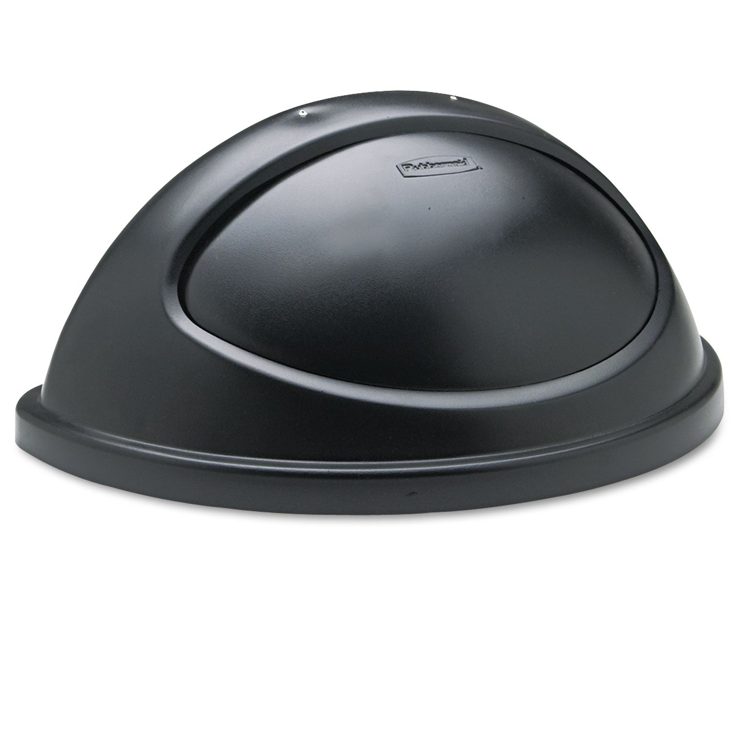 Untouchable Plastic Half-Round Lid, 21.38w x 12.38d x 9.13h, Black - 