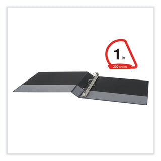 Slant D-Ring View Binder, 3 Rings, 1" Capacity, 11 x 8.5, Black, 12/Carton