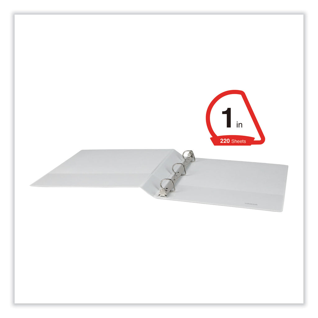 Slant D-Ring View Binder, 3 Rings, 1" Capacity, 11 x 8.5, White, 12/Carton