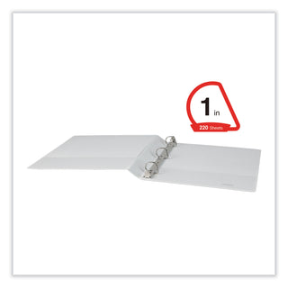 Slant D-Ring View Binder, 3 Rings, 1" Capacity, 11 x 8.5, White, 12/Carton