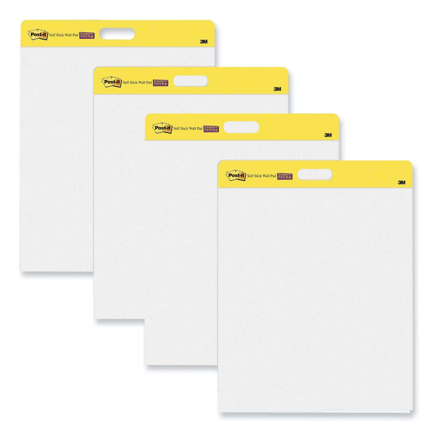 Self-Stick Wall Pad, Unruled, 20 x 23, White, 20 Sheets/Pad, 2 Pads/Pack, 2 Packs/Carton - 
