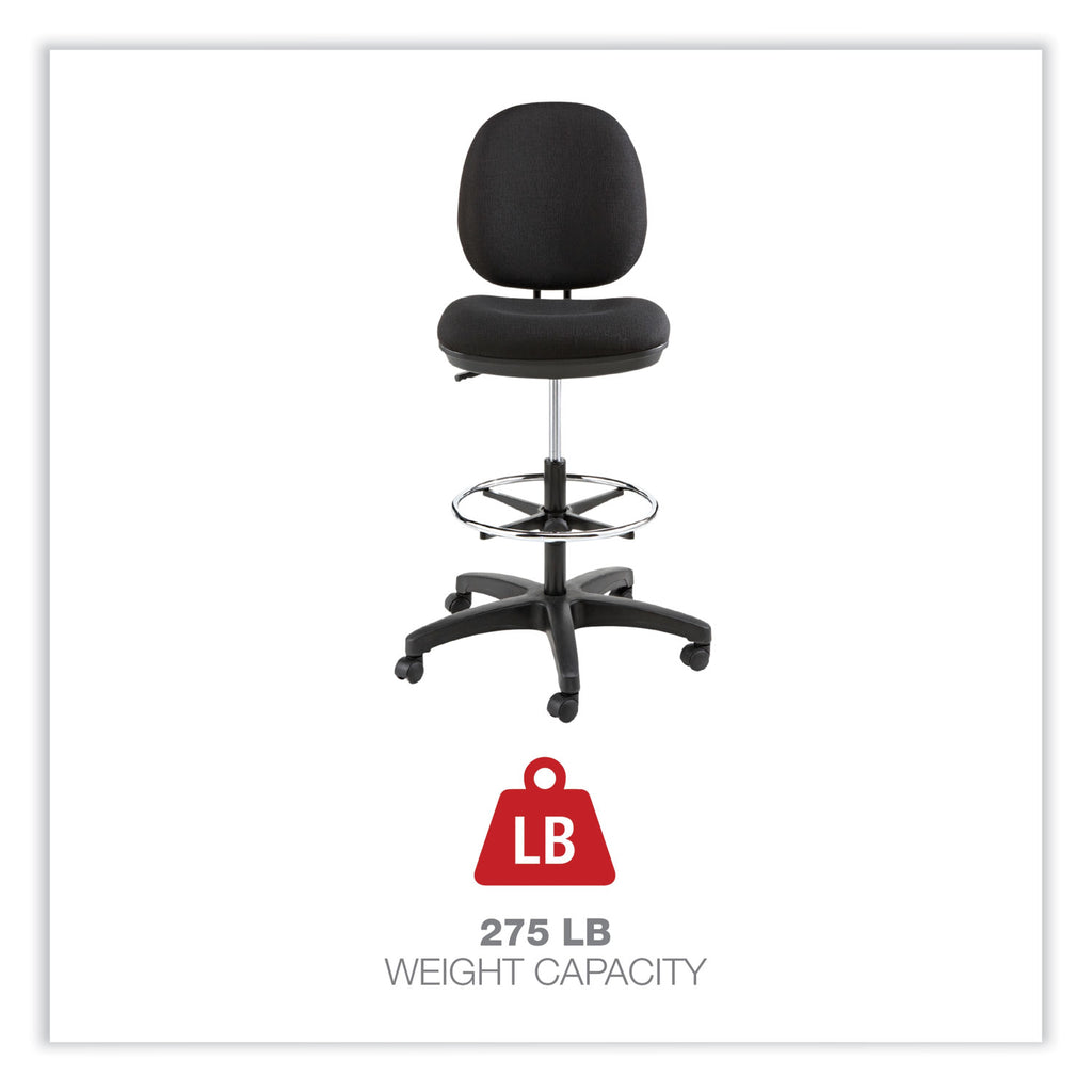 Alera Interval Series Swivel Task Stool, Supports Up to 275 lb, 23.93" to 34.53" Seat Height, Black Fabric - 