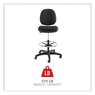 Alera Interval Series Swivel Task Stool, Supports Up to 275 lb, 23.93" to 34.53" Seat Height, Black Fabric - 