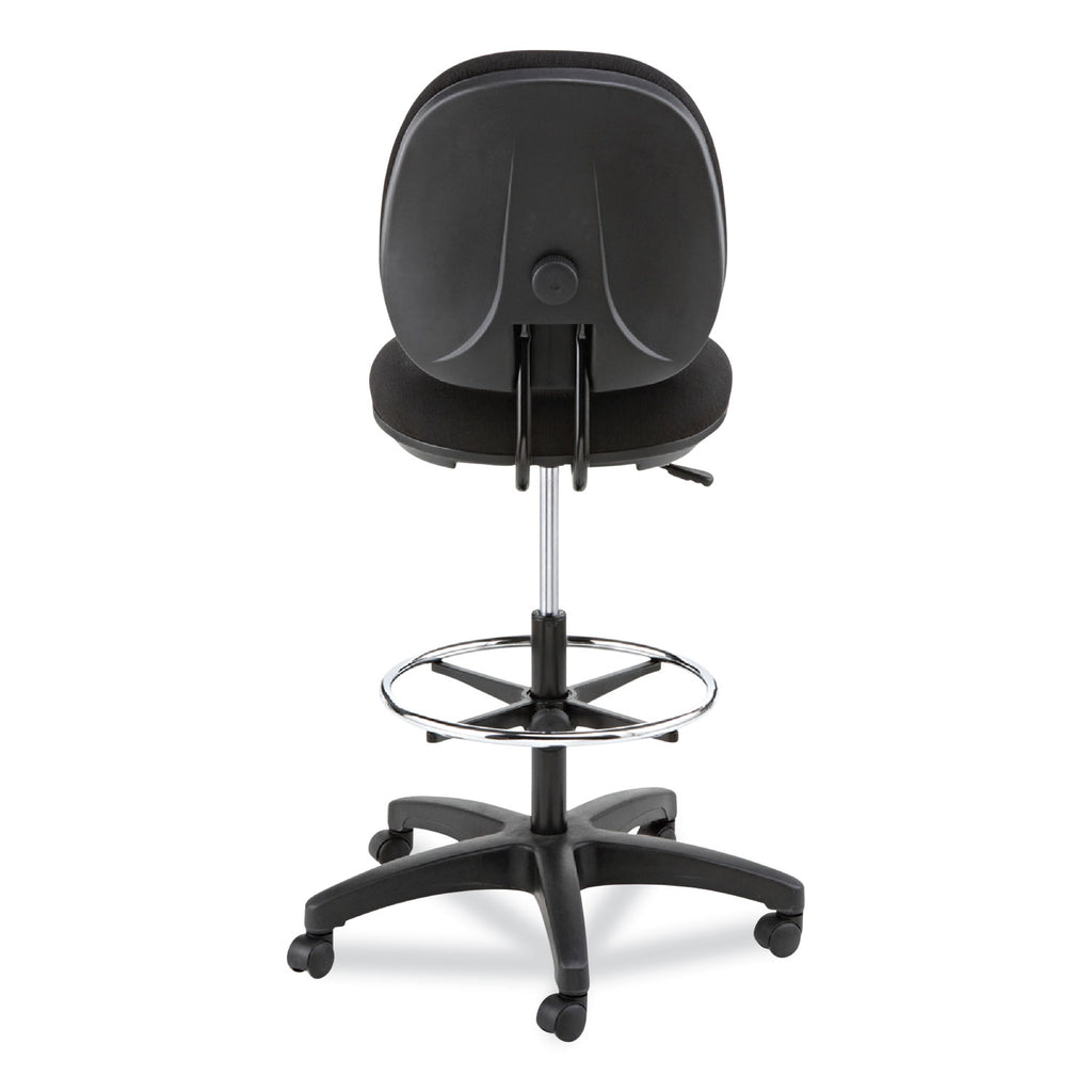 Alera Interval Series Swivel Task Stool, Supports Up to 275 lb, 23.93" to 34.53" Seat Height, Black Fabric - 
