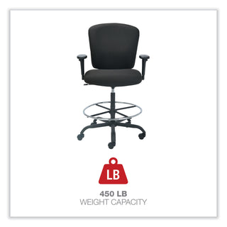 Alera Mota Series Big and Tall Stool, Supports Up to 450 lb, 28.74" to 32.67" Seat Height, Black