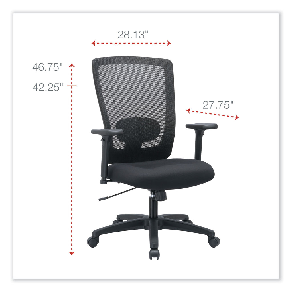 Alera Envy Series Mesh High-Back Swivel/Tilt Chair, Supports Up to 250 lb, 16.88" to 21.5" Seat Height, Black - 