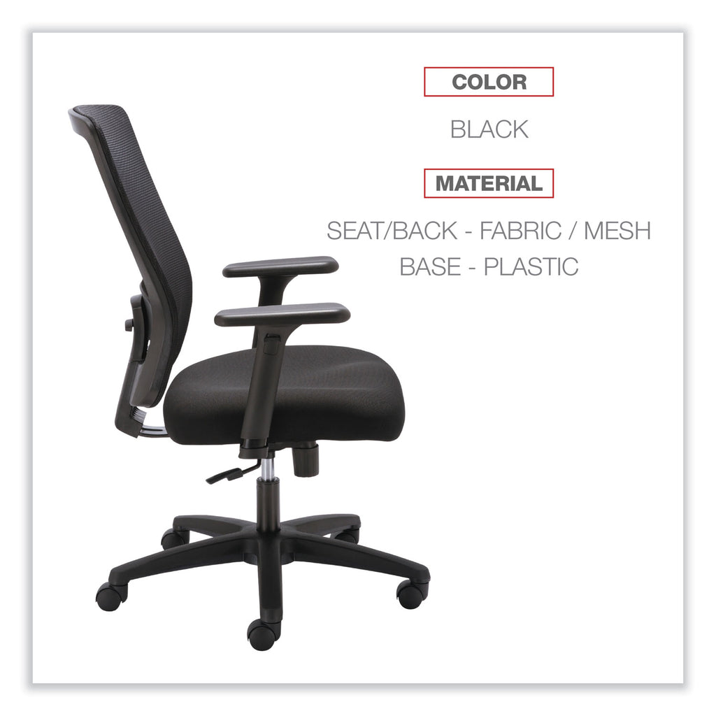 Alera Envy Series Mesh High-Back Swivel/Tilt Chair, Supports Up to 250 lb, 16.88" to 21.5" Seat Height, Black - 