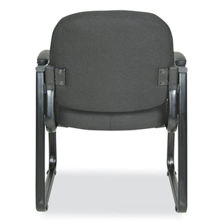 Alera Genaro Series Fabric Half-Back Sled Base Guest Chair, 25" x 24.80" x 33.66", Black Seat, Black Back, Black Base - 