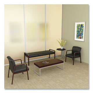 Alera Reception Lounge WL Series Guest Chair, 24.21" x 24.8" x 32.67", Black Seat, Black Back, Mahogany Base - 5