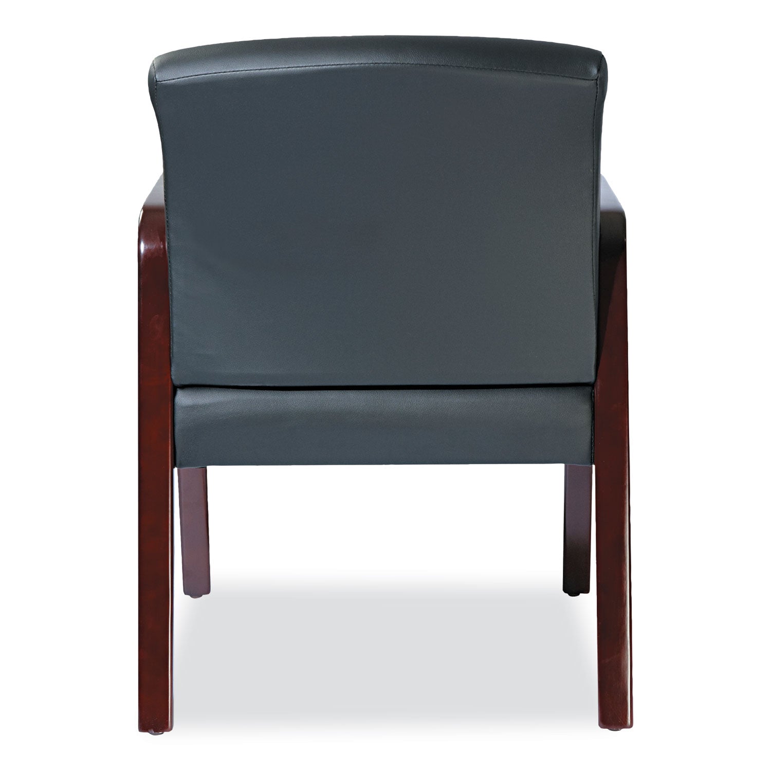 Alera Reception Lounge WL Series Guest Chair, 24.21" x 24.8" x 32.67", Black Seat, Black Back, Mahogany Base - 8