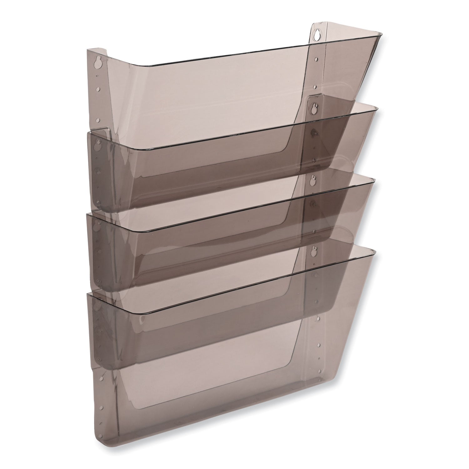 DocuPocket Stackable Four-Pocket Wall File, 4 Sections, Letter Size, 13" x 4", Smoke, Ships in 4-6 Business Days - 