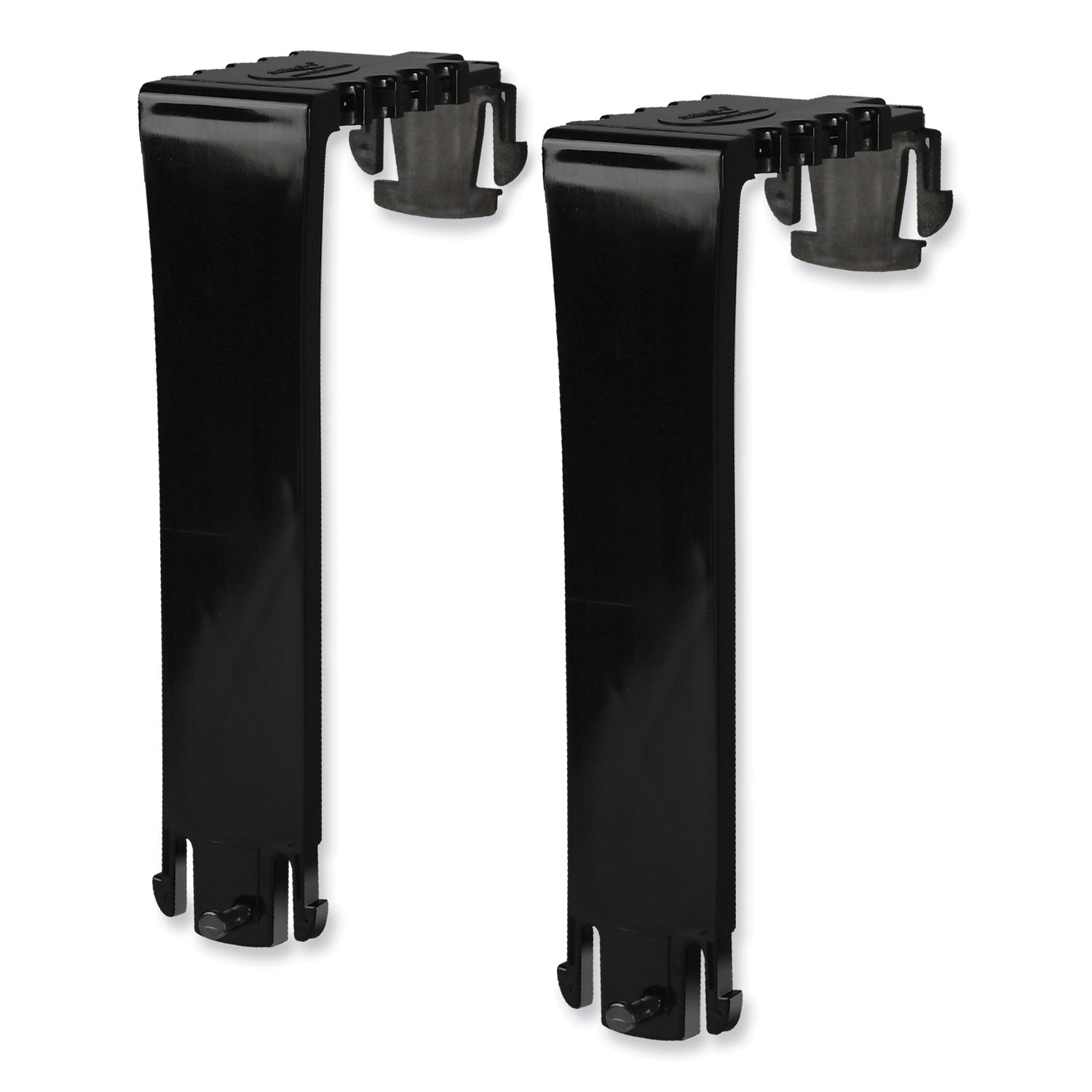 Two Break-Resistant Plastic Partition Brackets, For 2.63 to 4.13 Wide Partition Walls, Black, 2/Pack - 