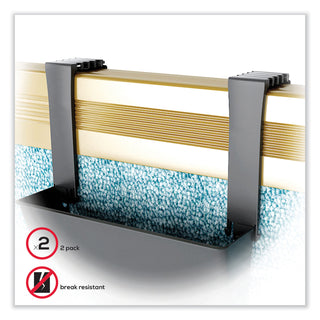 Two Break-Resistant Plastic Partition Brackets, For 2.63 to 4.13 Wide Partition Walls, Black, 2/Pack