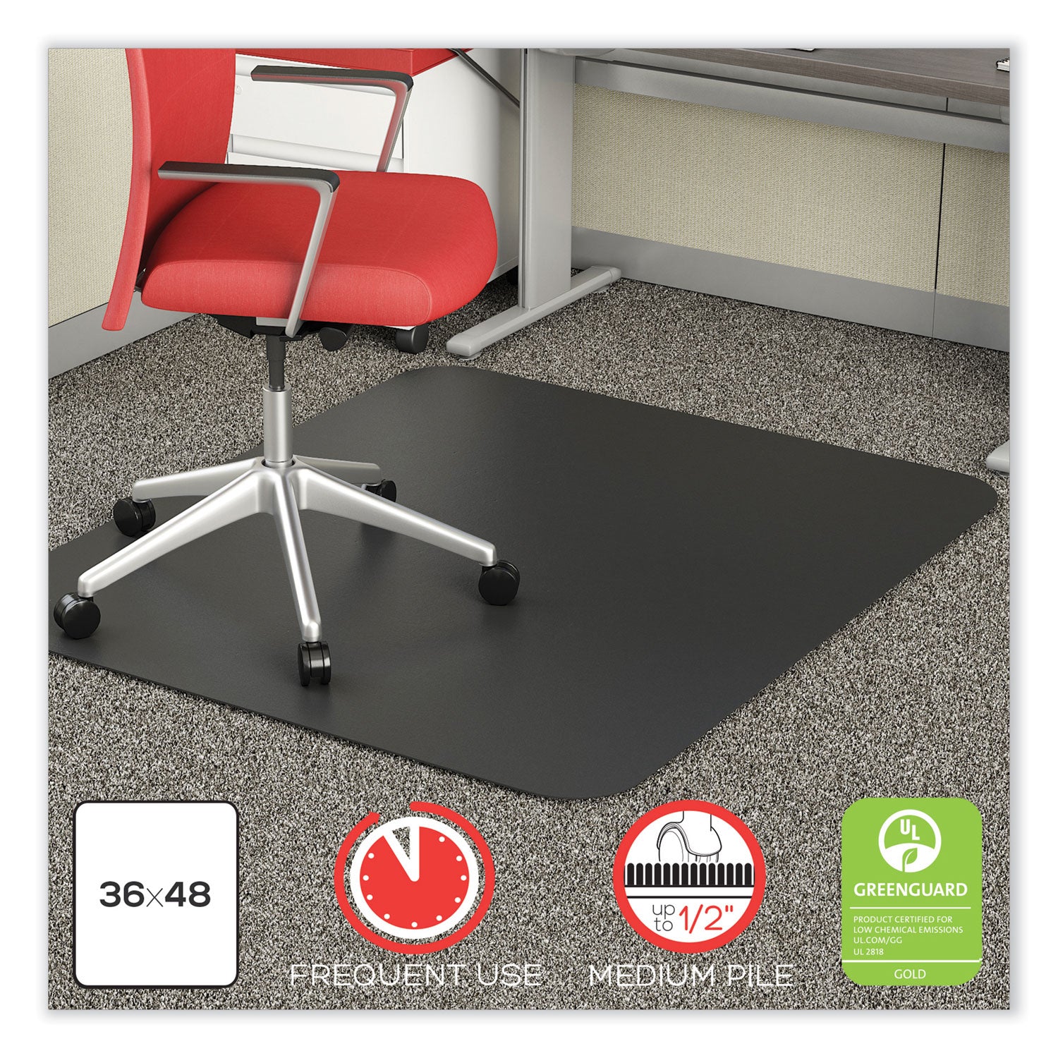 supermat-frequent-use-chair-mat-for-medium-pile-carpet-36-x-48-rectangular-black_defcm14142blk - 2