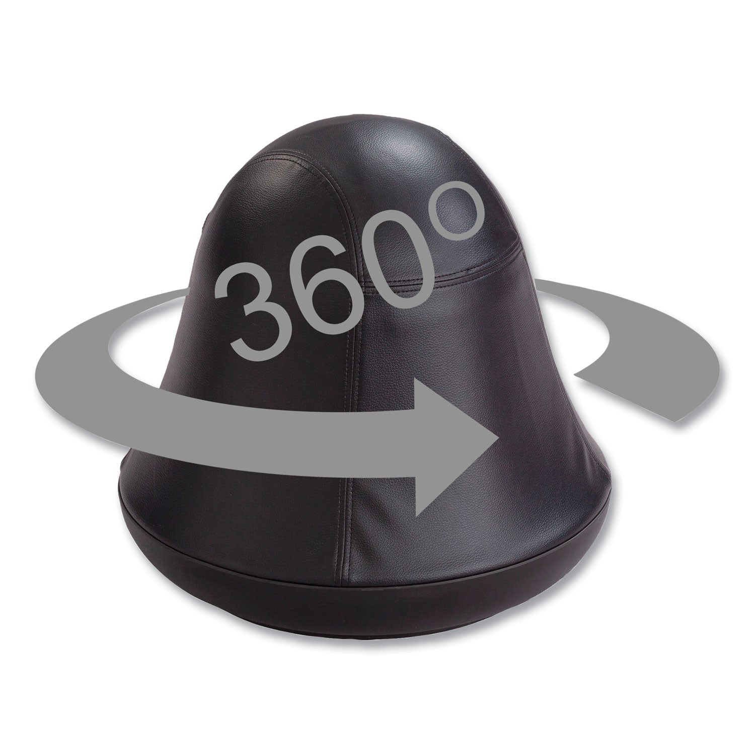 Runtz Swivel Ball Chair, Backless, Supports Up to 250 lb, Black Vinyl, Ships in 1-3 Business Days