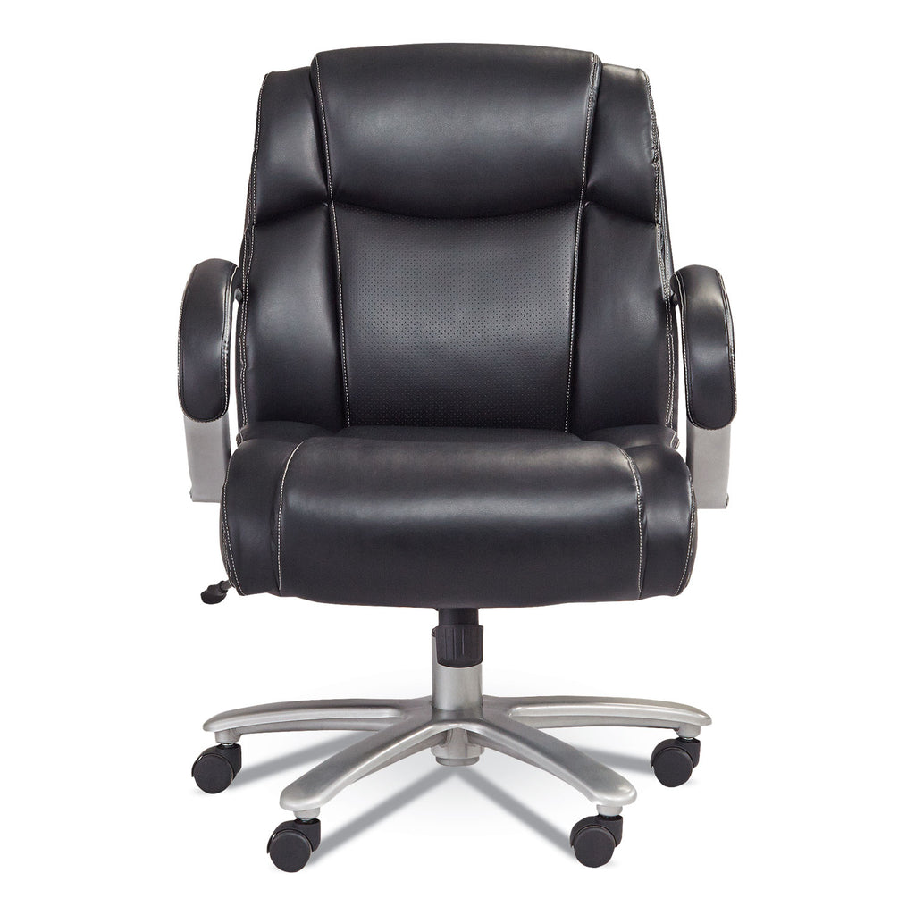 Lineage Big&Tall Mid Back Task Chair 24.5" Back, Max 350lb, 19.5" to 23.25" High Black Seat,Chrome,Ships in 1-3 Business Days