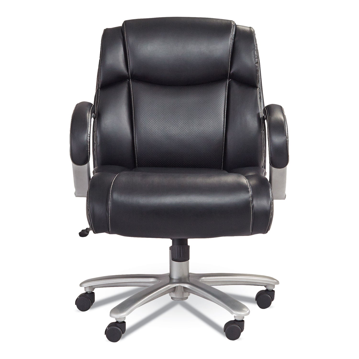 Lineage Big&Tall Mid Back Task Chair 24.5" Back, Max 350lb, 19.5" to 23.25" High Black Seat,Chrome,Ships in 1-3 Business Days