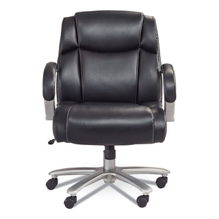 Lineage Big&Tall Mid Back Task Chair 24.5" Back, Max 350lb, 19.5" to 23.25" High Black Seat,Chrome,Ships in 1-3 Business Days