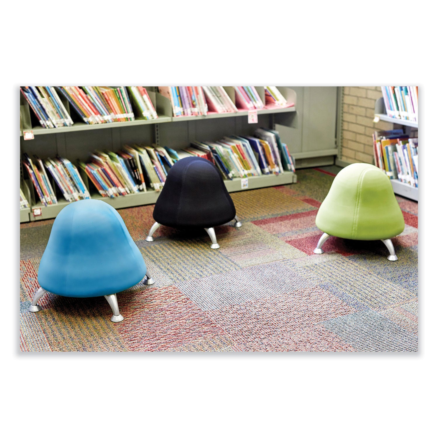 Runtz Ball Chair, Backless, Supports Up to 250 lb, Baby Blue Vinyl Seat, Silver Base, Ships in 1-3 Business Days