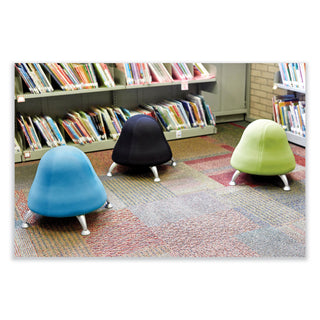 Runtz Ball Chair, Backless, Supports Up to 250 lb, Baby Blue Vinyl Seat, Silver Base, Ships in 1-3 Business Days