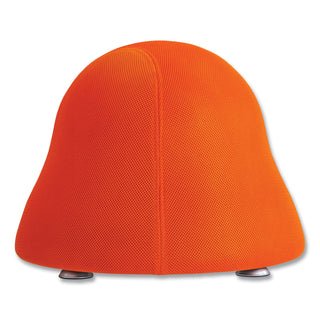 Runtz Ball Chair, Backless, Supports Up to 250 lb, Orange Fabric Seat, Silver Base, Ships in 1-3 Business Days