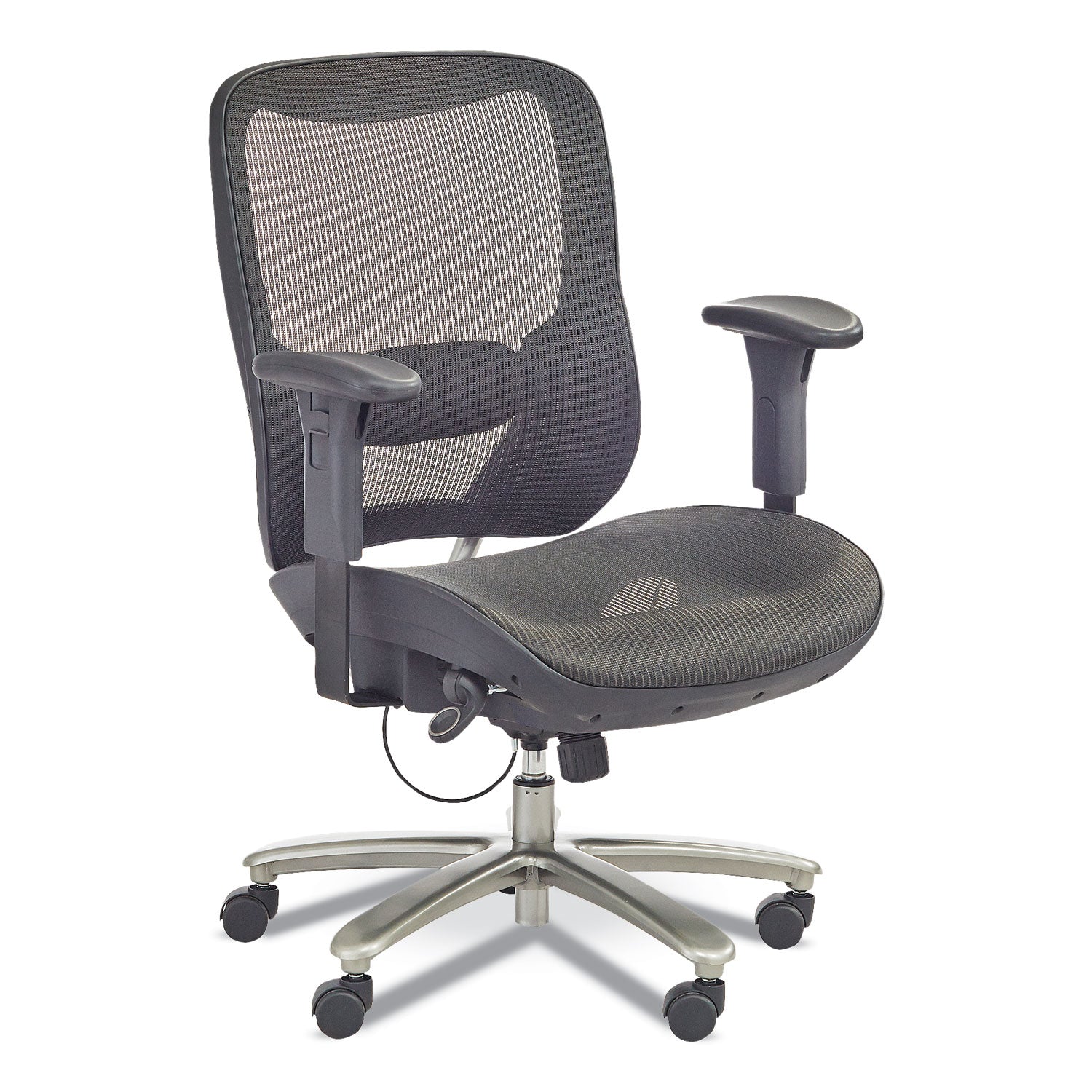 lineage-big-&-tall-all-mesh-task-chair-supports-400lb-195--2325-high-black-seatchrome-baseships-in-1-3-business-days_saf3505bl - 1