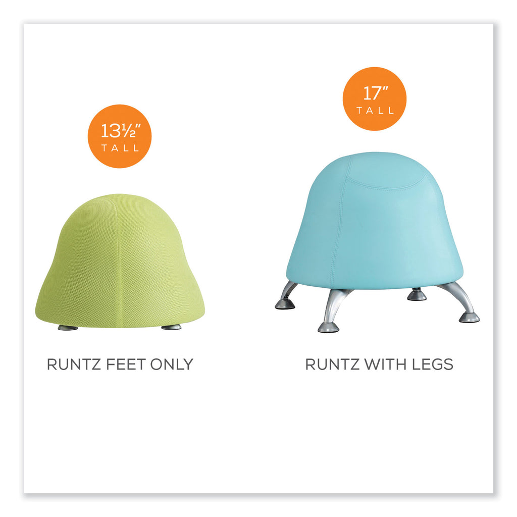 Runtz Ball Chair, Backless, Supports Up to 250 lb, Blue Fabric Seat, Silver Base, Ships in 1-3 Business Days