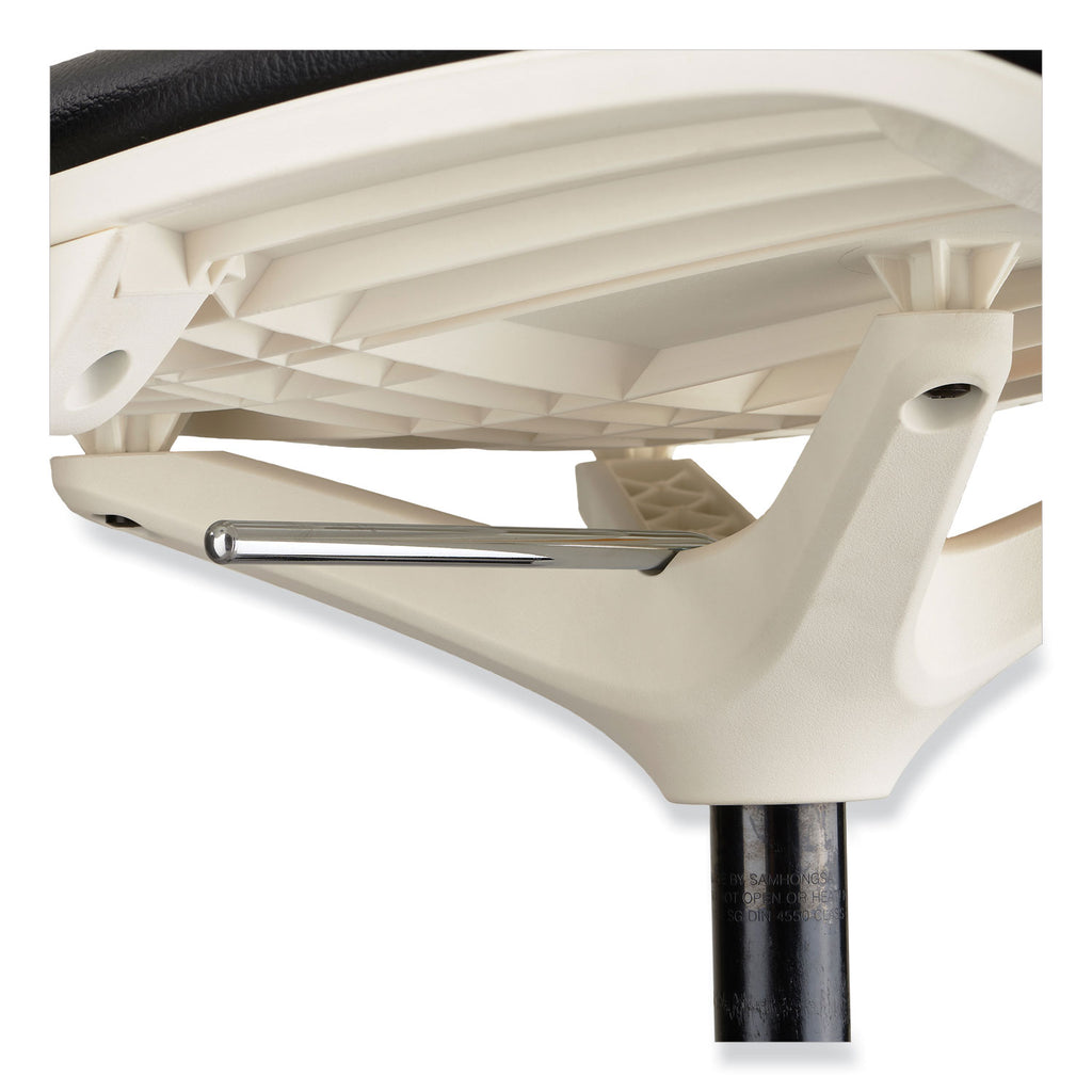 Shell Extended-Height Chair, Max 275 lb, 22" to 32" High Black/White Seat, White Back, Black Base, Ships in 1-3 Business Days