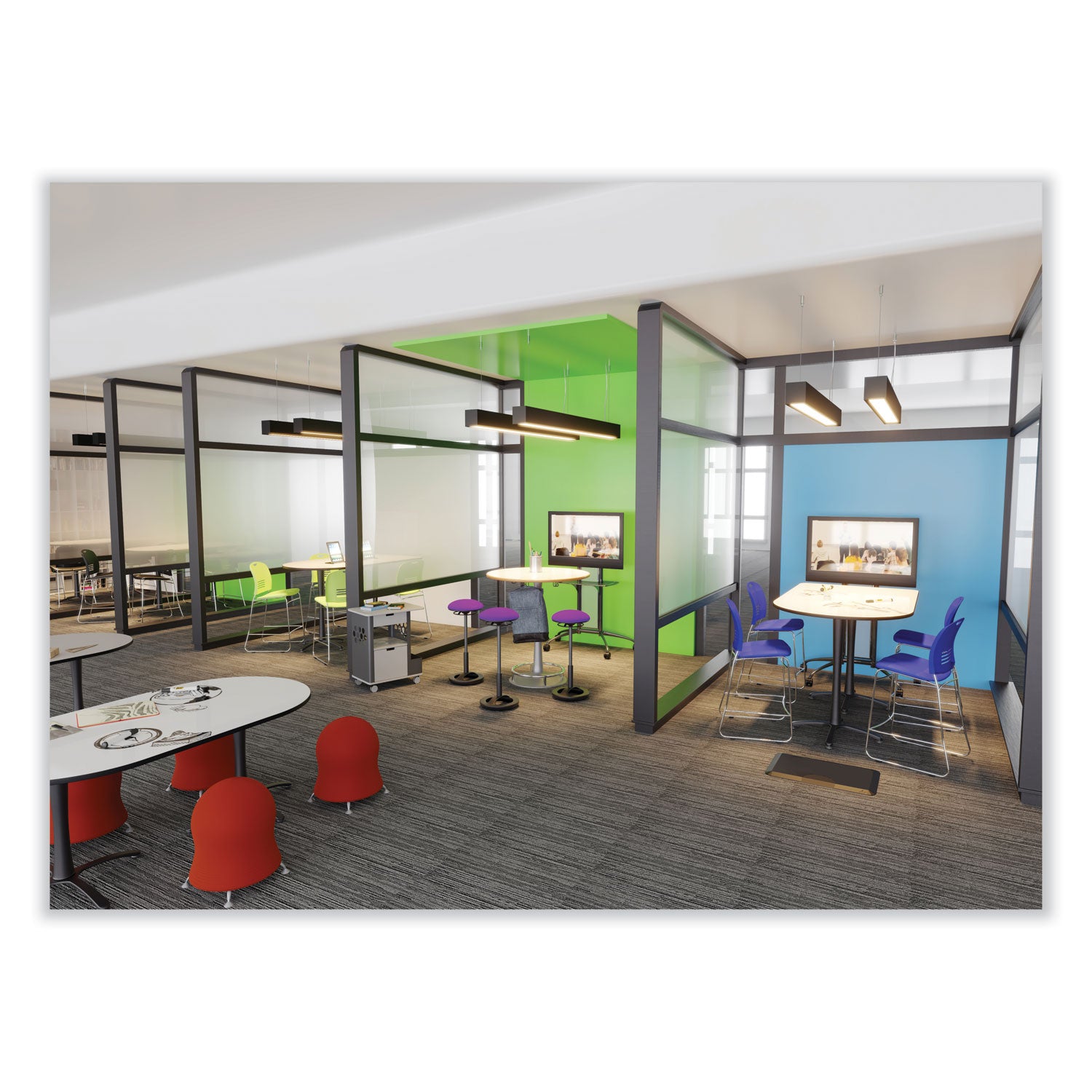 Zenergy Ball Chair, Backless, Supports Up to 250 lb, Baby Blue Vinyl, Ships in 1-3 Business Days