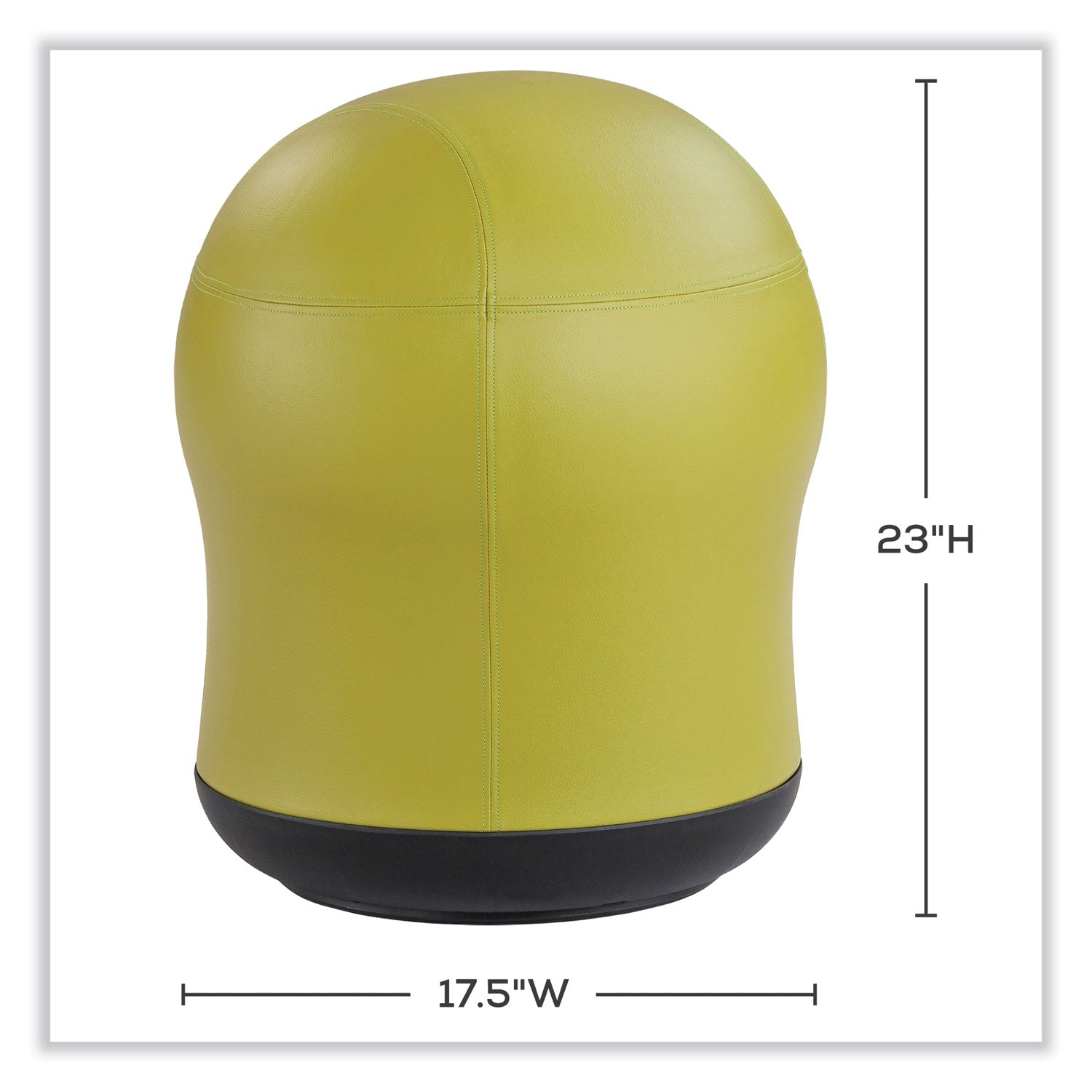 Zenergy Swivel Ball Chair, Backless, Supports Up to 250 lb, Green Seat Vinyl, Ships in 1-3 Business Days