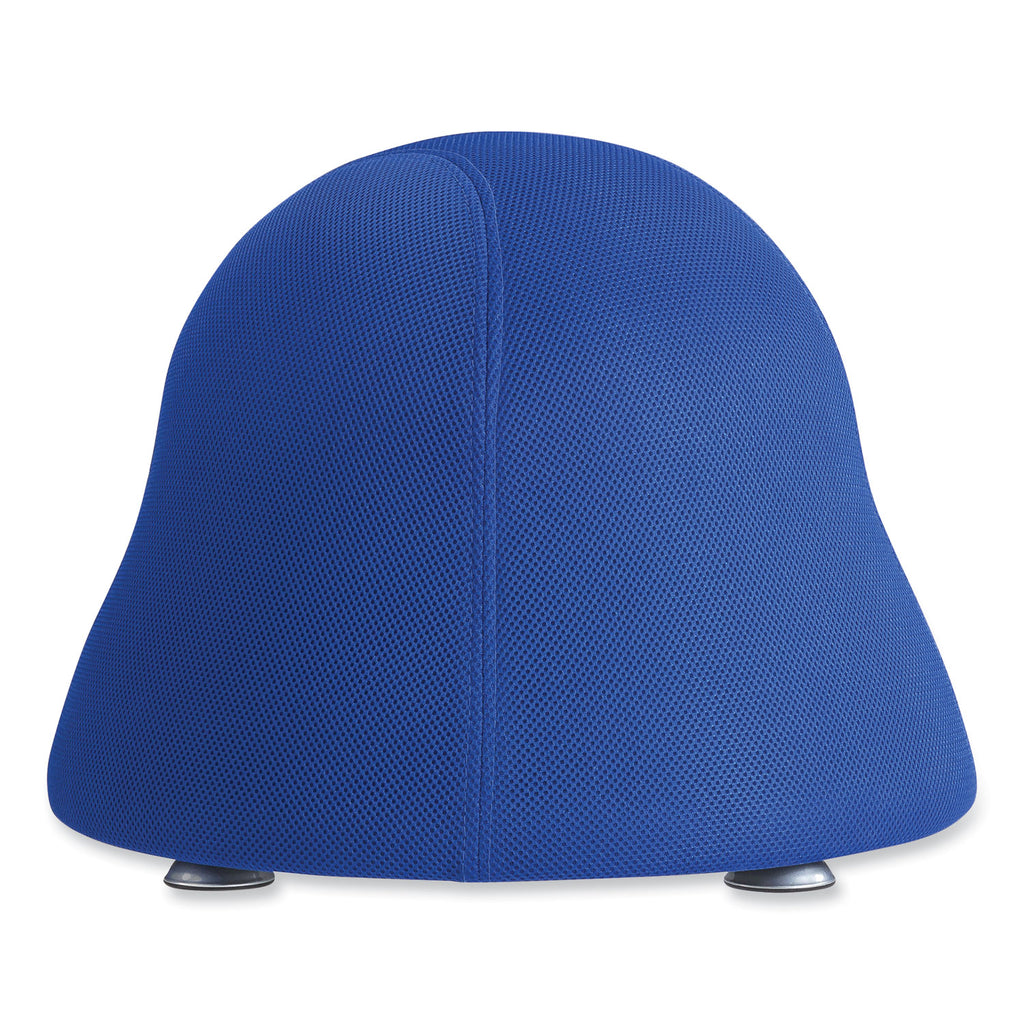 Runtz Ball Chair, Backless, Supports Up to 250 lb, Blue Fabric Seat, Silver Base, Ships in 1-3 Business Days