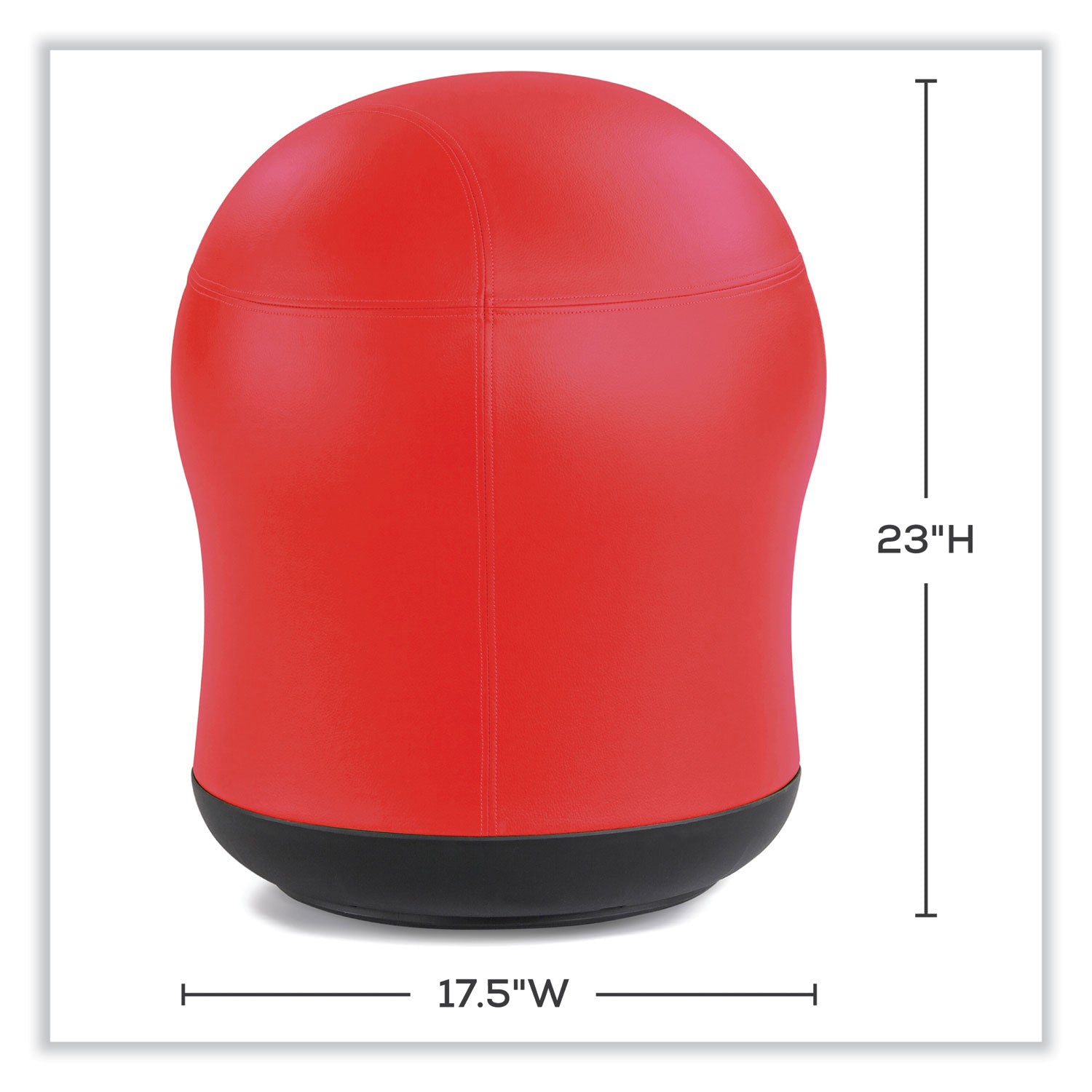 zenergy-swivel-ball-chair-backless-supports-up-to-250-lb-red-vinyl-ships-in-1-3-business-days_saf4760rv - 2