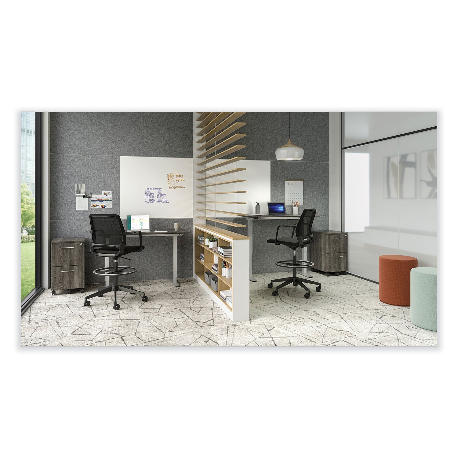 Medina Extended-Height Chair, Supports Up to 275 lb, 23" to 33" High Black Seat, Black Back/Base,Ships in 1-3 Business Days