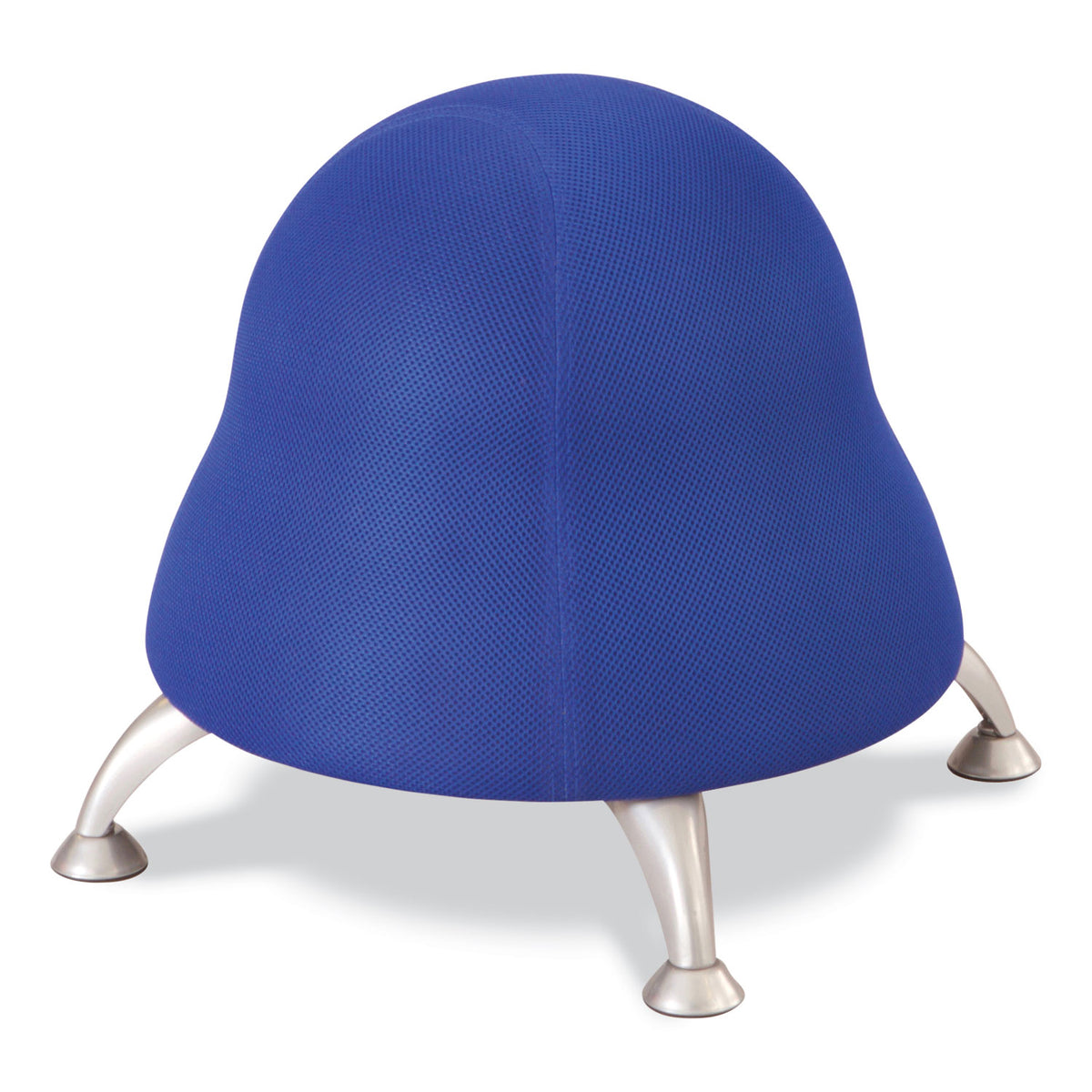 Runtz Ball Chair, Backless, Supports Up to 250 lb, Blue Fabric Seat, Silver Base, Ships in 1-3 Business Days