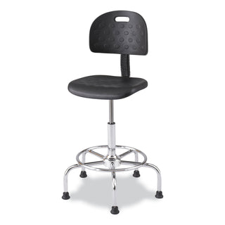 Workfit Economy Industrial Chair, Up to 400 lb, 22" to 30" High Black Seat/Back, Silver Base, Ships in 1-3 Business Days