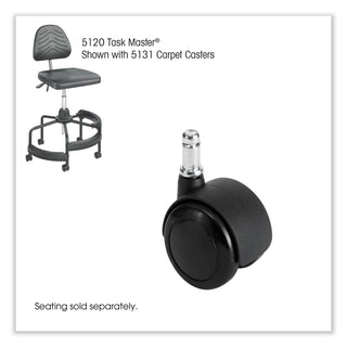 Task Master Carpet Casters, 2" Wheel, Black, 5/Set, Ships in 1-3 Business Days