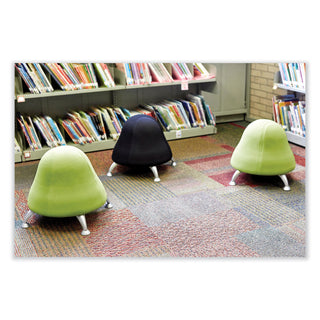 Runtz Ball Chair, Backless, Supports Up to 250 lb, Green Vinyl Seat, Silver Base, Ships in 1-3 Business Days