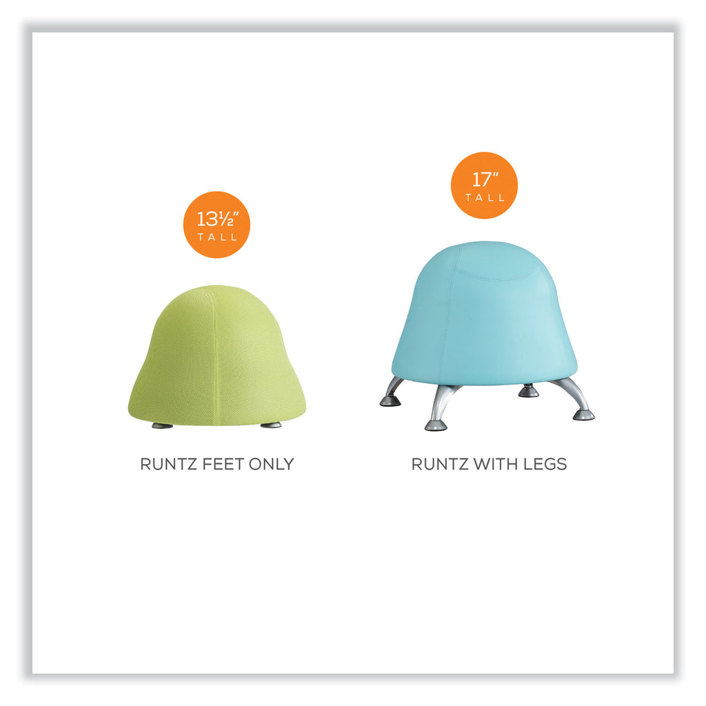 Runtz Ball Chair, Backless, Supports Up to 250 lb, Orange Fabric Seat, Silver Base, Ships in 1-3 Business Days