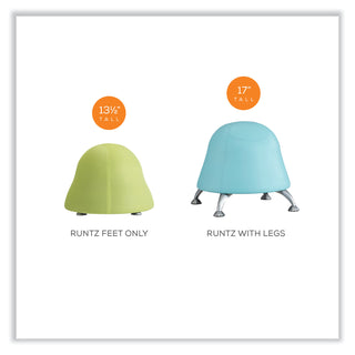 Runtz Ball Chair, Backless, Supports Up to 250 lb, Orange Fabric Seat, Silver Base, Ships in 1-3 Business Days