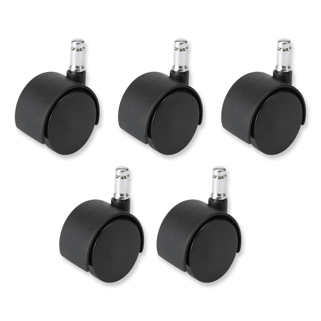 Task Master Carpet Casters, 2" Wheel, Black, 5/Set, Ships in 1-3 Business Days