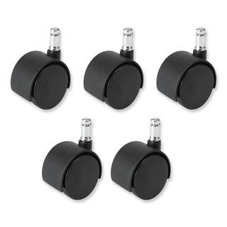 Task Master Carpet Casters, 2" Wheel, Black, 5/Set, Ships in 1-3 Business Days