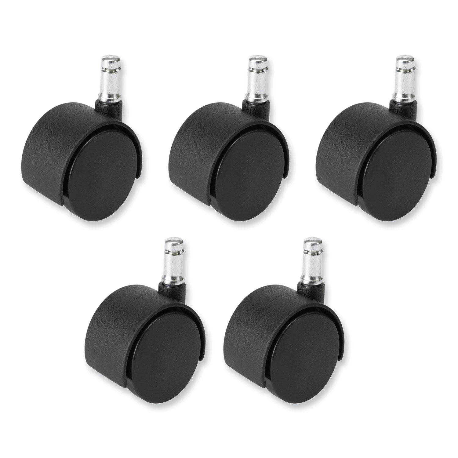 Task Master Carpet Casters, 2" Wheel, Black, 5/Set, Ships in 1-3 Business Days