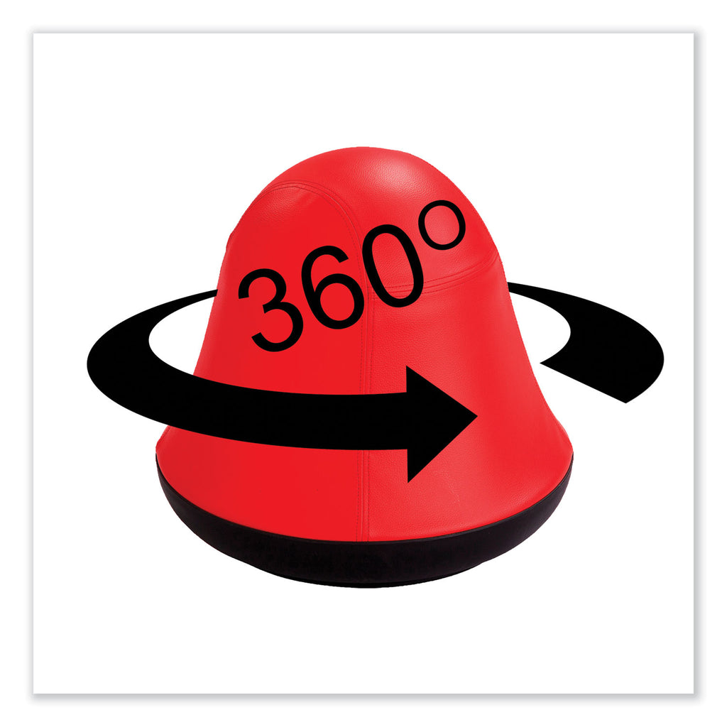 Runtz Swivel Ball Chair, Backless, Supports Up to 250 lb, Red Vinyl, Ships in 1-3 Business Days