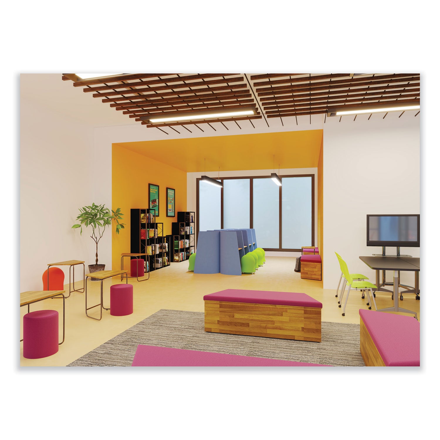 Zenergy Ball Chair, Backless, Supports Up to 250 lb, Orange Fabric, Ships in 1-3 Business Days