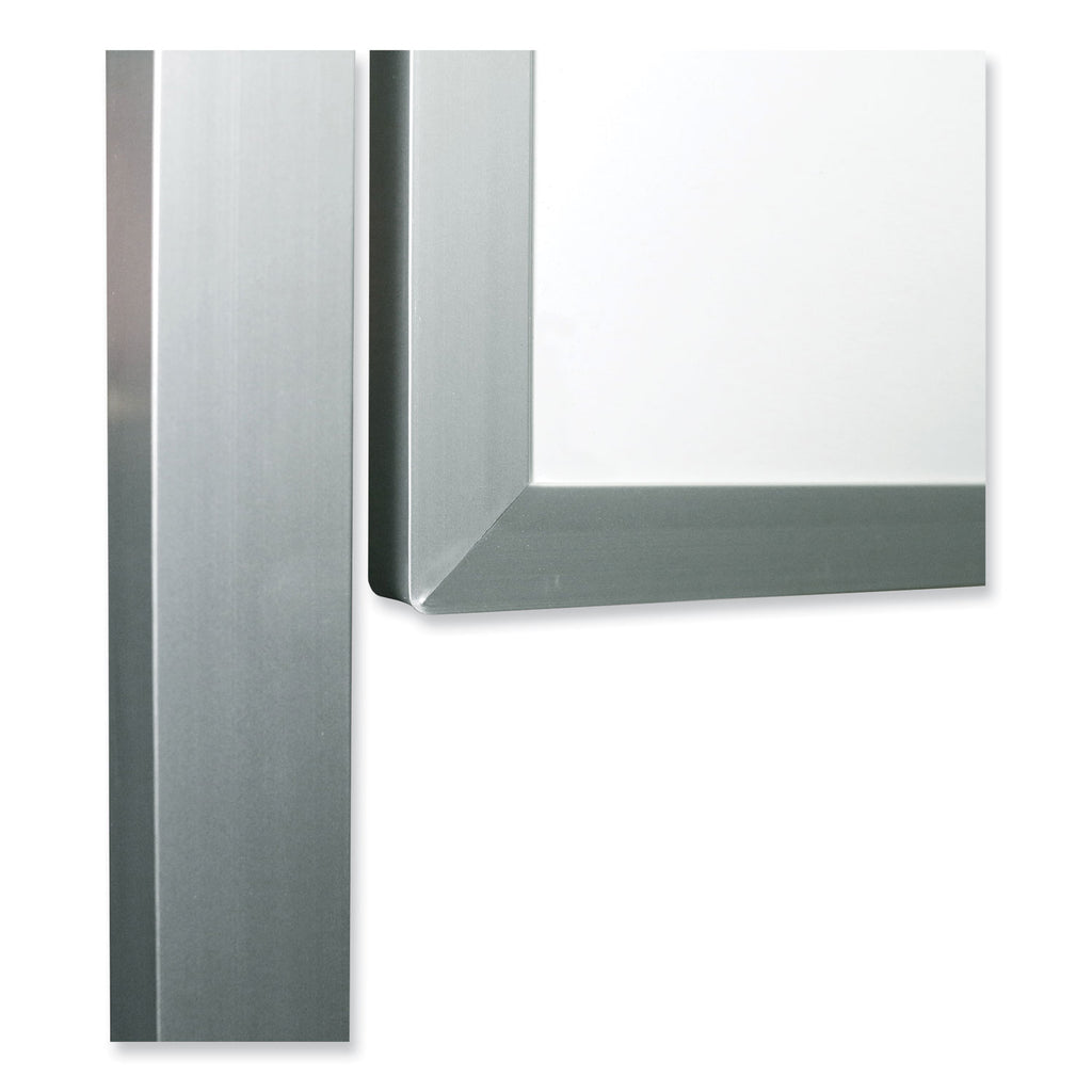 Reversible Magnetic Porcelain Whiteboard w/Satin Aluminum Frame, 101.25 x 78.25, White Surface, Ships in 7-10 Business Days