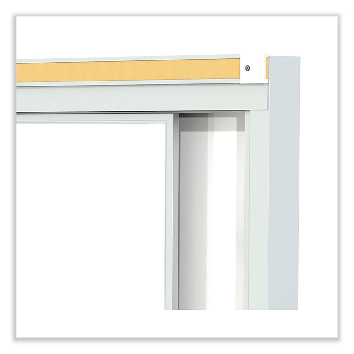 Horizontal Sliding Porcelain Magnetic Whiteboard, 72 x 48, White Surface, Satin Aluminum Frame, Ships in 7-10 Business Days