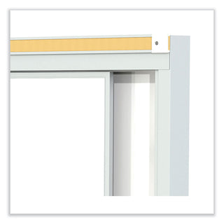 Horizontal Sliding Porcelain Magnetic Whiteboard, 72 x 48, White Surface, Satin Aluminum Frame, Ships in 7-10 Business Days